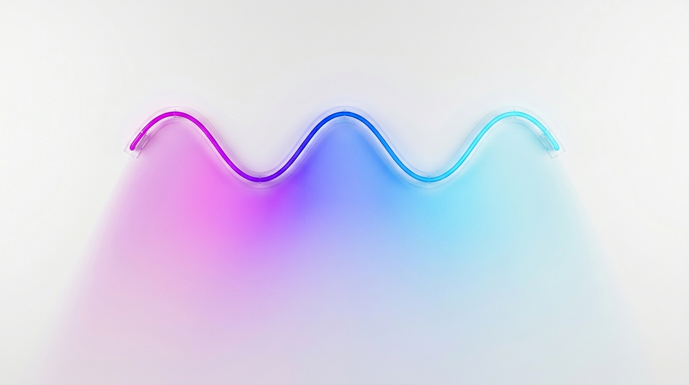 Neon light wave art