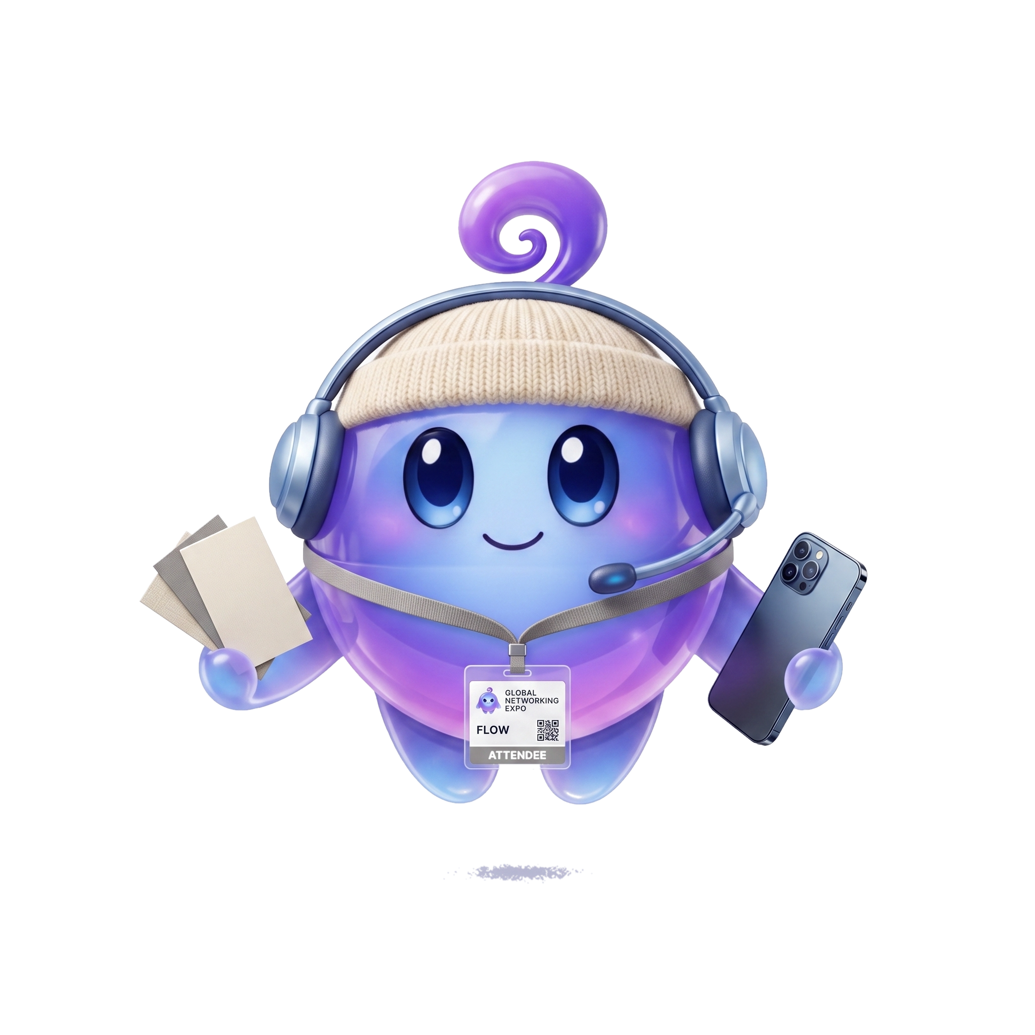 Flow, the FlowCard assistant, holding the captured card